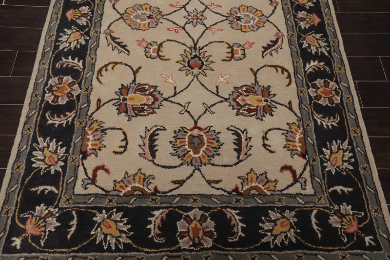 5' x 8' Handmade 100% Wool Traditional Oriental Area Rug Beige