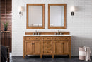 James Martin Brittany 72" Double Bathroom Vanity, Saddle Brown