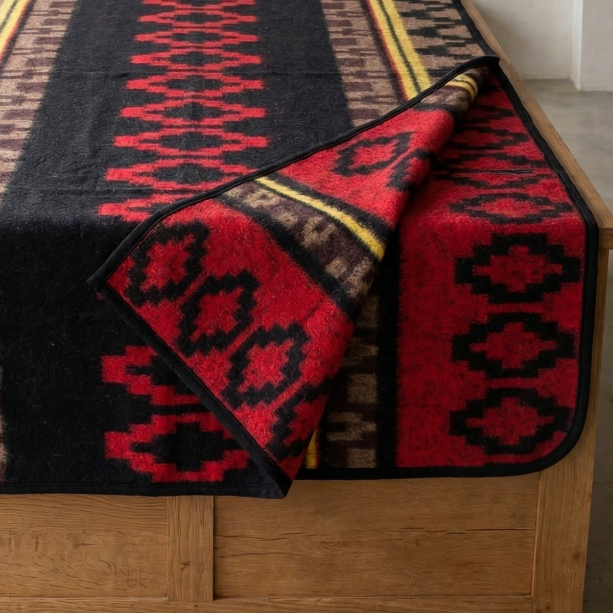 Crimson Ultra-soft Mexican Blanket, photo 2 of 5