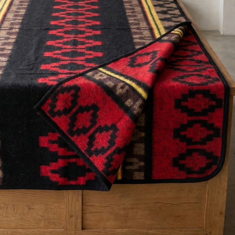 Crimson Ultra-soft Mexican Blanket, photo 2 of 5