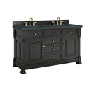 James Martin Brookfield 60" Double Bathroom Vanity, Black Onyx