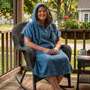 Blanket Hoodie | Indigo Surf Poncho | 100% Cotton Wearable Blanket Robe | As Seen on Netflix's Beef Season 2 by West Path