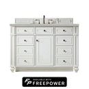 James Martin Bristol 48" Single Bathroom Vanity, Bright White