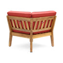 Grenada 5 Seater Acacia Wood Sectional Armless Sofa Set, Teak + Red by HouseOfZazla