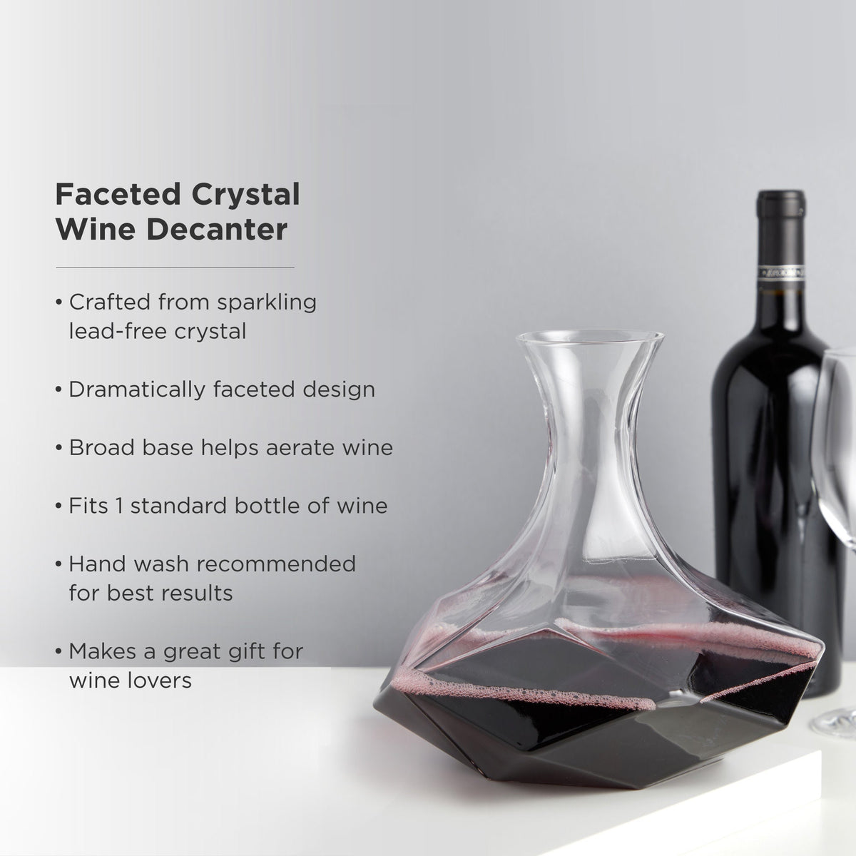 Seneca Faceted Crystal Wine Decanter, photo 5 of 7