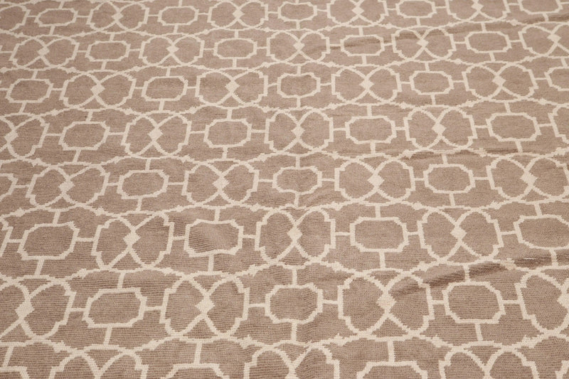 8' x 10' Hand Knotted Turkish Weave 100% wool area rug Taupe 8x10