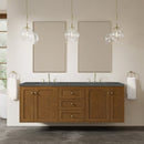 James Martin Laurent 72" Dual Mount Double Bathroom Vanity, Honey Oak