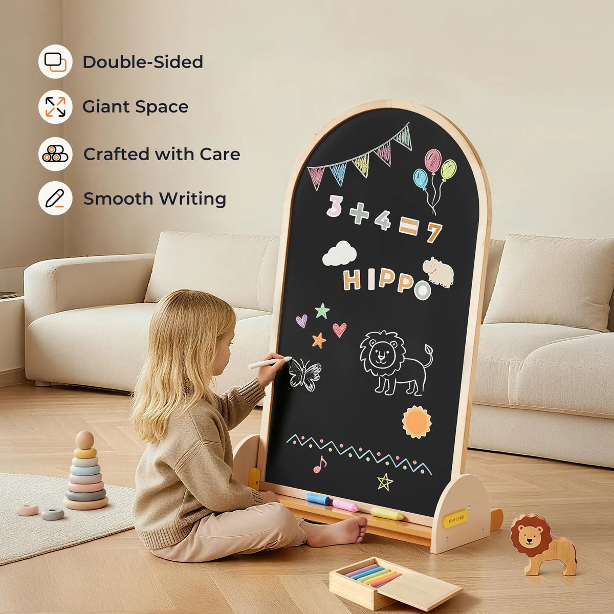 Tiny Land® Double-Sided Arched Magnet Chalkboard, photo 13 of 14