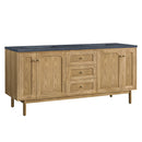 James Martin Laurent 72" Dual Mount Double Bathroom Vanity, Light Natural Oak