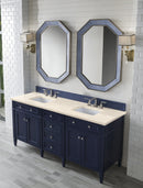 James Martin Brittany 72" Double Bathroom Vanity, Victory Blue