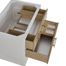 James Martin Olena 36" Single Bathroom Vanity, Polished White and Light Mappa Burl