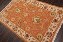 3'10" x 5'10" Hand Knotted Wool High Low Pile Area Rug Orange