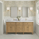 James Martin Lorelai 72" Double Bathroom Vanity, Light Natural Oak