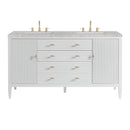 James Martin Myrrin 60" Double Bathroom Vanity, Bright White