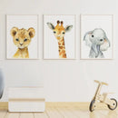 GobekUsa Jungle Animal Nursery Wall Art Set