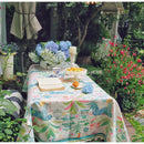 GobekUsa Jungle Vibes Tablecloth: Tiger Plants & Pagoda Print for Kitchen Garden