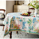 GobekUsa Jungle Vibes Tablecloth: Tiger Plants & Pagoda Print for Kitchen Garden