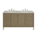 James Martin Chicago 60" Double Bathroom Vanity, Walnut Whisper