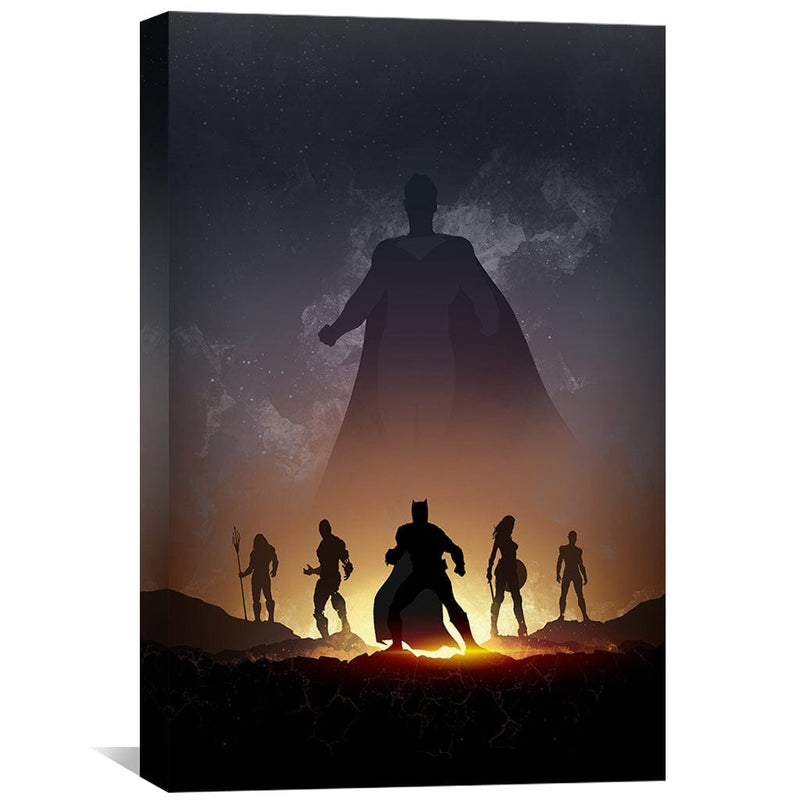 Justice League Silhouette Canvas