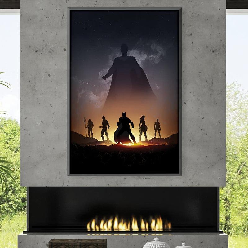 Justice League Silhouette Canvas