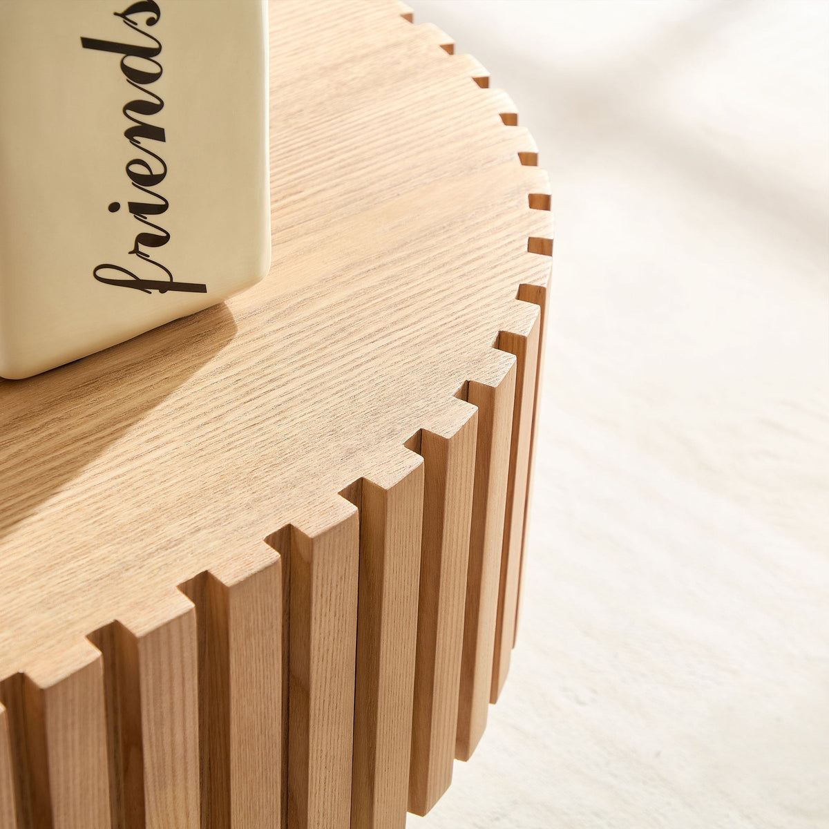 43.7 Inch Modern Handcrafted Drum Coffee Table, photo 9 of 10