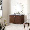 James Martin Amberly 36" Dual Mount Single Bathroom Vanity, Mid-Century Walnut