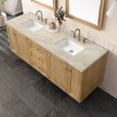 James Martin Laurent 72" Dual Mount Double Bathroom Vanity, Light Natural Oak