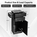 Salon Station Storage Cabinet with 6 Hair Dryer Holders for Hair Stylist-Black by LJGDeals