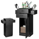 Salon Station Storage Cabinet with 6 Hair Dryer Holders for Hair Stylist-Black by LJGDeals