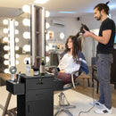 Salon Station Storage Cabinet with 6 Hair Dryer Holders for Hair Stylist-Black by LJGDeals