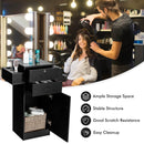 Salon Station Storage Cabinet with 6 Hair Dryer Holders for Hair Stylist-Black by LJGDeals