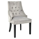 Modern Upholstered Button-Tufted Dining Chair with Naild Trim by LJGDeals