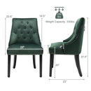 Modern Upholstered Button-Tufted Dining Chair with Naild Trim by LJGDeals