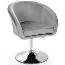 360 Degree Swivel Makeup Stool Accent Chair with Round Back and Metal Base by DirectDeals