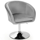 360 Degree Swivel Makeup Stool Accent Chair with Round Back and Metal Base by LJGDeals