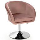 360 Degree Swivel Makeup Stool Accent Chair with Round Back and Metal Base by LJGDeals