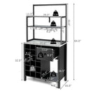 Kitchen Bakers Rack Freestanding Wine Rack Table with Glass Holder and Drawer by LJGDeals