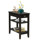 Side End Table with Drawer and 2-Tier Open Storage Shelves for Space Saving by LJGDeals