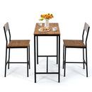 3 Pieces Bar Table Set with 2 Stools-Black by DirectDeals