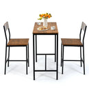 3 Pieces Bar Table Set with 2 Stools-Black by LJGDeals