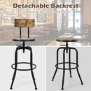 Adjustable Swivel Counter-Height Stool with Arc-Shaped Backrest-Rustic Brown by LJGDeals