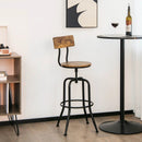 Adjustable Swivel Counter-Height Stool with Arc-Shaped Backrest-Rustic Brown by LJGDeals