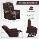 Recliner Chair Sofa for Elderly with Side Pocket and Remote Control by LJGDeals
