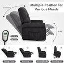 Recliner Chair Sofa for Elderly with Side Pocket and Remote Control by LJGDeals