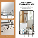 Wall Bathroom Mirror with Shelf Hooks Sturdy Metal Frame for Bedroom Living Room by LJGDeals