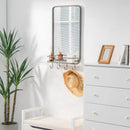 Wall Bathroom Mirror with Shelf Hooks Sturdy Metal Frame for Bedroom Living Room by LJGDeals