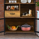 Buffet Cabinet with Drawer and Wood Storage Shelf for Kitchen-Rustic Brown by LJGDeals