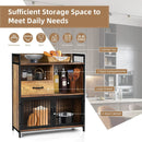 Buffet Cabinet with Drawer and Wood Storage Shelf for Kitchen-Rustic Brown by LJGDeals