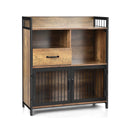 Buffet Cabinet with Drawer and Wood Storage Shelf for Kitchen-Rustic Brown by DirectDeals