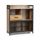 Buffet Cabinet with Drawer and Wood Storage Shelf for Kitchen-Rustic Brown by LJGDeals
